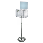 Azar Displays Plastic Suggestion Box, Adjustable Pedestal Floor Stand, With Lock, Extra-Large, 8 1/4inH x 11inW x 8 1/4inD, Clear