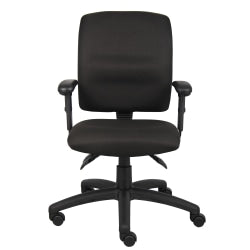 Boss Office Products Multifunction Mid-Back Task Chair, Black