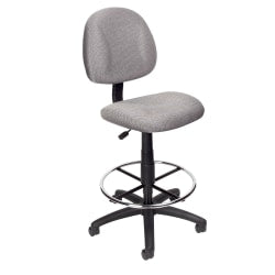 Boss Office Products Drafting Stool, No Arms, Burgundy/Chrome, B1615-BY