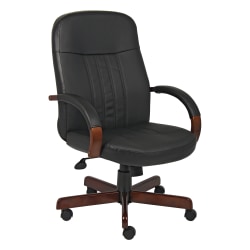 Boss Office Products Ergonomic Vinyl High-Back Chair, Black