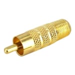 StarTech.com One-piece RCA to F Type Coaxial Cable - M/F - Gold-plated RCA to RG6 F Type Coax Cable Adapter (RCACOAXMF) - Adapter - composite video - RCA male to F connector female - gold