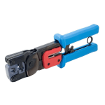 C2G RJ11/RJ45 Crimping Tool with Cable Stripper - Black - Steel - 2 lb - TAA Compliant