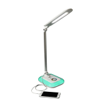 OttLite Wellness Series Glow LED Desk Lamp With Color Changing Base, Adjustable Height, 17inH, White Shade/White Base