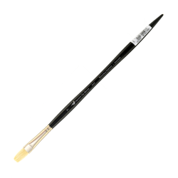 Winsor & Newton Artists Oil Paint Brush, Size 6, Flat Bristle, Hog Hair, Black