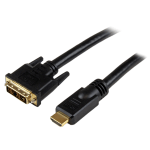 StarTech.com 25 ft HDMI to DVI-D Cable - M/M - 25 ft DVI/HDMI Video Cable for Video Device, TV, Projector, Satellite Receiver, Monitor - First End: 1 x HDMI Male Digital Audio/Video - Second End: 1 x DVI-D Male Digital Video - Shielding - Black - 1 Pack