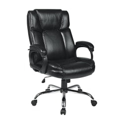 Boss Office Products Ergonomic LeatherPlus Bonded Leather Chair, Black/Mahogany