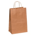 Partners Brand Paper Shopping Bags, 13inH x 10inW x 5inD, Kraft, Case Of 250