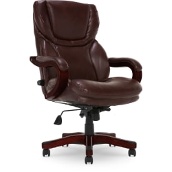 Serta Big And Tall Puresoft Ergonomic High-Back Chair, Roasted Chestnut/Silver