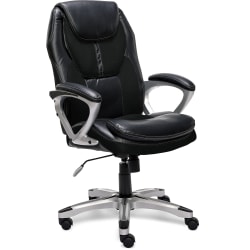 Serta Executive Office Ergonomic Bonded Leather High-Back Chair, Black