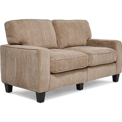 Serta RTA Santa Cruz Collection Fabric Loveseat Sofa, 61inW, Platinum