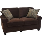 Serta RTA Trinidad Collection Fabric Loveseat Sofa, 61inW, Chocolate