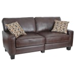 Serta RTA Monaco Bonded Leather Sofa, 77inW, Brown