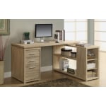 Monarch Specialties 60inW L-Shaped Corner Desk With Storage, Natural