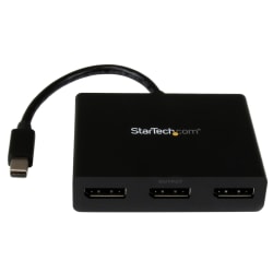 StarTech.com 3-Port Multi Monitor Adapter - Mini DisplayPort 1.2 to DisplayPort MST Hub - Triple 1080p/Dual 4K - Windows Extended Desktop