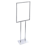 Azar Displays Single-Panel Narrow Floor Easel, Steel, Silver