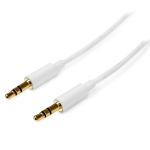 StarTech.com Slim 3.5mm Stereo Audio Cable, 3ft, White