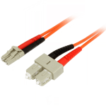 StarTech.com 2m Fiber Optic Cable - Multimode Duplex 50/125 - LSZH - LC/SC - OM2 - LC to SC Fiber Patch Cable  - LC/SC Fiber Optic Cable - 2 m LC to SC Fiber Patch Cable - 2 meter LC-SC Fiber Cable