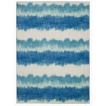 Linon Washable Outdoor Area Rug, Weston, 3ft x 5ft, Ivory/Blue