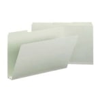 Smead 1/3 Cut Pressboard Top Tab Folders, 1/3 Cut, 14 3/4in x 9 1/2in, Gray/Green, Pack Of 25