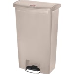 Rubbermaid Commercial Slim Jim Front Step Container, 18 Gallons, Beige