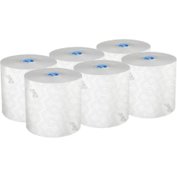 Scott Hardwound 1-Ply Paper Towels, 70% Recycled, 115 Sheets Per Roll, Pack Of 6 Rolls