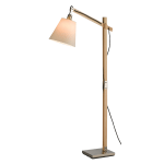 Adesso Walden Floor Lamp, 61inH, White Shade/Brushed Steel Base