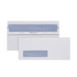 Office Depot Brand #10 Lift & Press Premium Security Envelopes, Left Window, Self Seal, 100% Recycled, White, Box Of 250