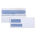 Office Depot Brand #9 Lift & Press Premium Security Envelopes, Double-Window, Self Seal, 100% Recycled, White, Box Of 500