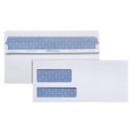 Office Depot Brand #10 Lift & Press Premium Security Envelopes, Double-Window, Self Seal, 100% Recycled, White, Box Of 500