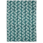 Linon Washable Outdoor Area Rug, Scobey, 3ft x 5ft, Aqua/Green