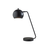 Adesso Emerson AdessoCharge Desk Lamp, 20-1/2inH, Black Shade/Black Base