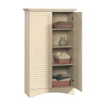 Sauder Harbor View Storage Cabinet, 4-Shelf, Antiqued White