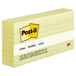 Post-it Notes, 3 in x 5 in, 12 Pads, 100 Sheets/Pad, Clean Removal, Canary Yellow