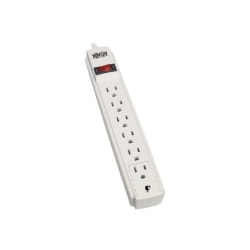 Tripp Lite Power It! 6-Outlet Power Strip,15in Cord, White