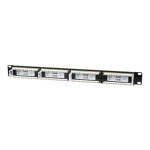 Intellinet Patch Panel, Cat6, UTP, 24-Port, 1U, Black - Patch panel - CAT 6 - UTP - RJ-45 X 24 - black - 1U - 19in