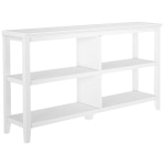 New Ridge Home Goods 30-1/4inH 3-Tier Low Wooden Bookcase, White