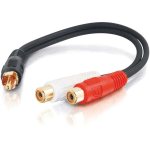 C2G 6in Value Series One RCA Mono Male to Two RCA Stereo Female Y-Cable - RCA Male - RCA Female - 6in - Black