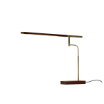 Adesso Barrett LED Desk Lamp, 28-1/2inH, Walnut/Antique Brass