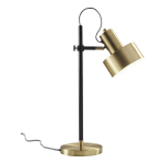 Adesso Clayton Desk Lamp, 22-1/2inH, Antique-Brass Shade/Matte-Black Base