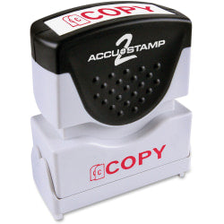 AccuStamp Accu-Stamp Pre-Inked Shutter Stamp, 1/2in x 1-5/8in Impression, Red