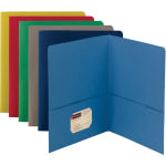 Smead Two-Pocket Folders - Letter - 8 1/2in x 11in Sheet Size - 2 Pocket(s) - Leatherette - Assorted - Recycled - 25 / Box