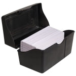 Innovative Storage Designs Plastic Card File, 3in x 5in, 250-Card Capacity, Black