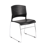 Boss Office Products Stack Chairs in Black, Set of 5