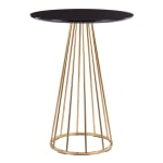 LumiSource Canary Counter Table, 36inH x 27inW x 27inD, Black/Gold