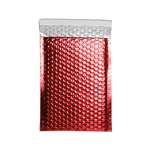 JAM Paper Open-End Metallic Bubble Envelopes, 6 3/8in x 9 1/2in x 1/2in, Red, Pack Of 12