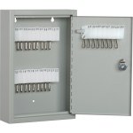 SKILCRAFT Key Cabinet - 17.3in x 14in x 3.3in - Hinged Door(s) - Cylinder Lock, Scratch Resistant, Corrosion Resistant - Gray - Baked Enamel - Steel - Recycled