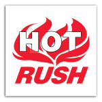 Tape Logic Preprinted Shipping Labels, DL3193, "Hot Rush", 4in x 4in, Red/White, Roll Of 500