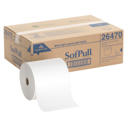 SofPull by GP PRO Mechanical Hardwound 1-Ply Paper Towels, Pack Of 6 Rolls