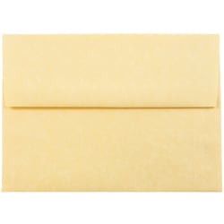 JAM Paper Parchment Booklet Invitation Envelopes, A6, Gummed Seal, 30% Recycled, Antique Gold, Pack Of 25