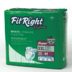 FitRight Restore Briefs, XX-Large, Green, 20 Briefs Per Bag, Case Of 4 Bags